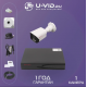 Комплект IP видеонаблюдения U-VID c 1 уличной камерой 3 Мп HI-66AIP3B, NVR 5004A-POE 4CH, витая пара 15 метров и 1 монтажная коробка